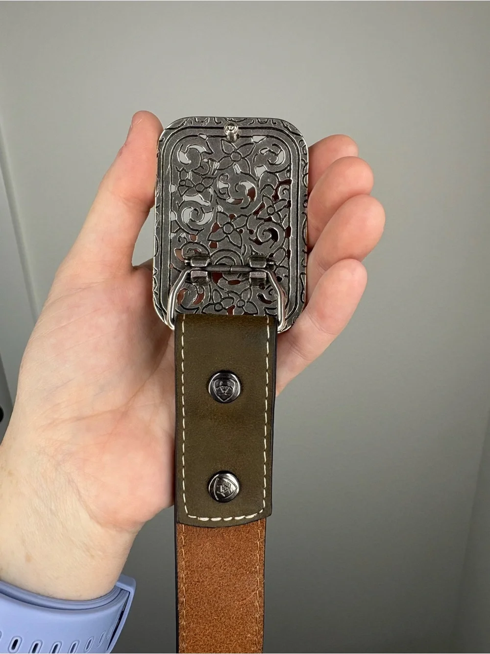 Ariat Girls Floral Embroidered Rhinestone Western Belt Size 26